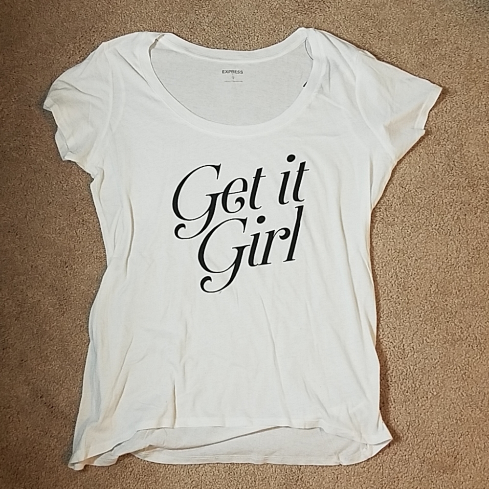 Express get it girl white crewneck graphic…